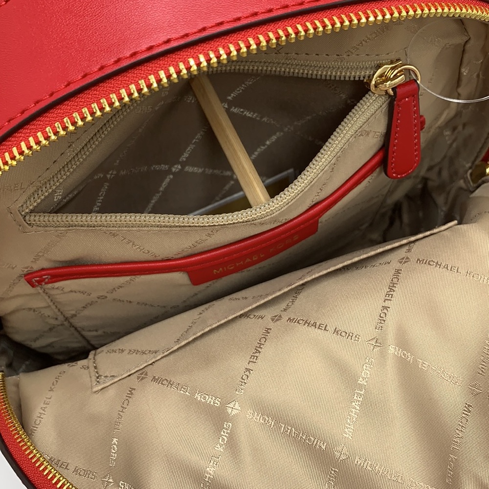 MICHAEL KORS JAYCEE MEDIUM ZIP POCKET BACKPACK COLOR: Bright Red NWT - Picture 12 of 16